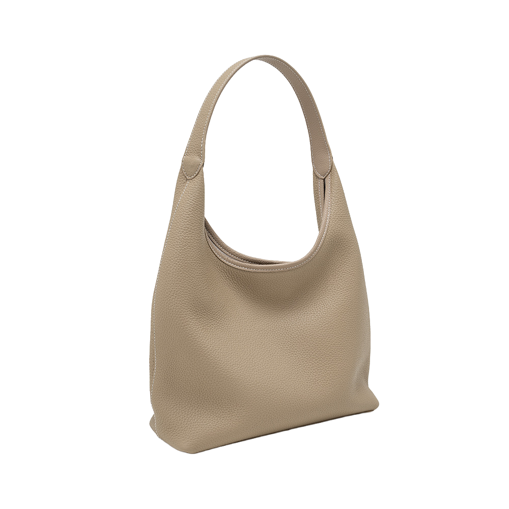 Understated Luxury Pebbled Leather Hobo Tote