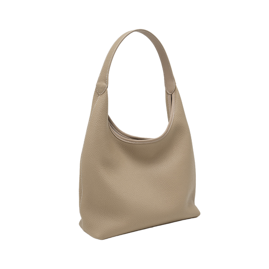 Understated Luxury Pebbled Leather Hobo Tote