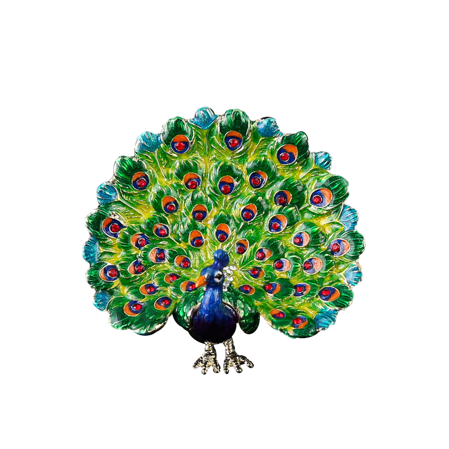 Artisan Peacock Jewelry Casket