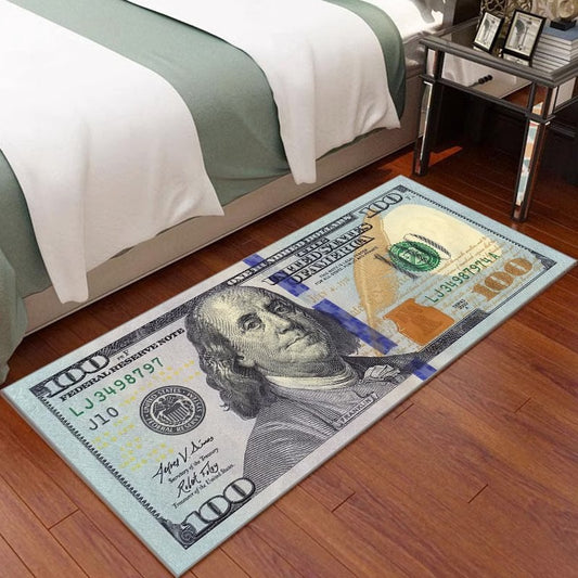 Franklin $100 Note Crystal Velvet Rug Collection