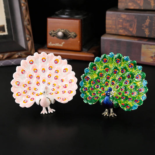 Artisan Peacock Jewelry Casket