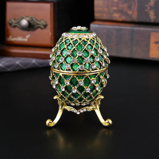 Regal Fabergé-Inspired Egg Jewelry Casket