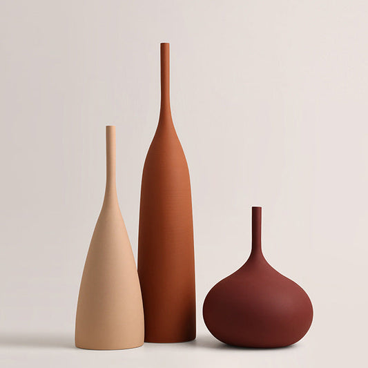 Kora Ribbed Artisanal Ceramic Vase Collection