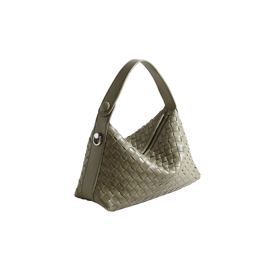 Hand-Woven Leather Mini Hobo