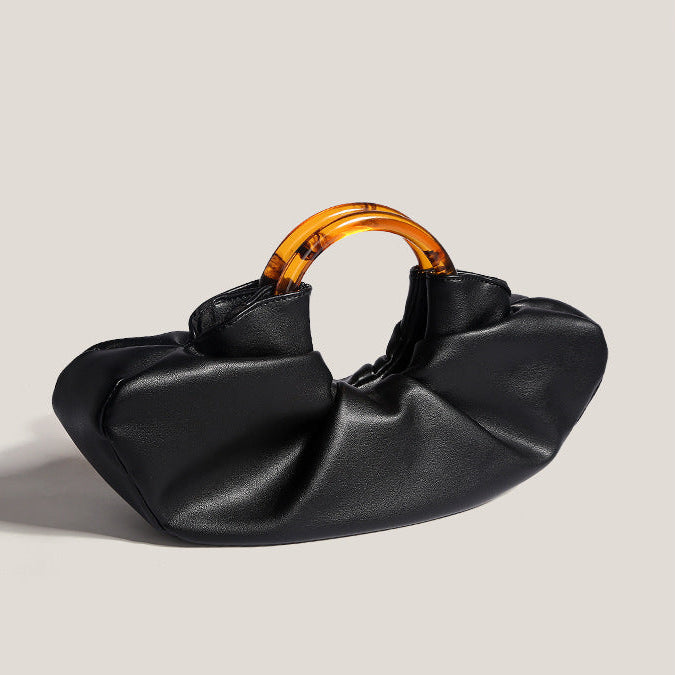 Tortoise Gathered Dumpling Bag
