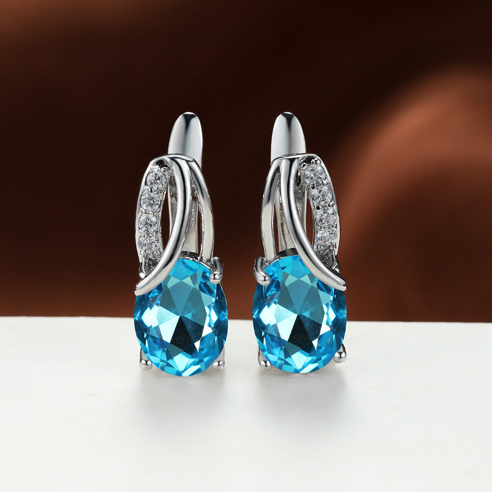 Luminesce Oval Crystal Drop Earrings Collection