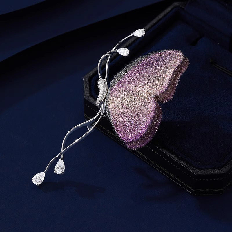 The Silken Wing | Artisan Mesh Butterfly Brooch