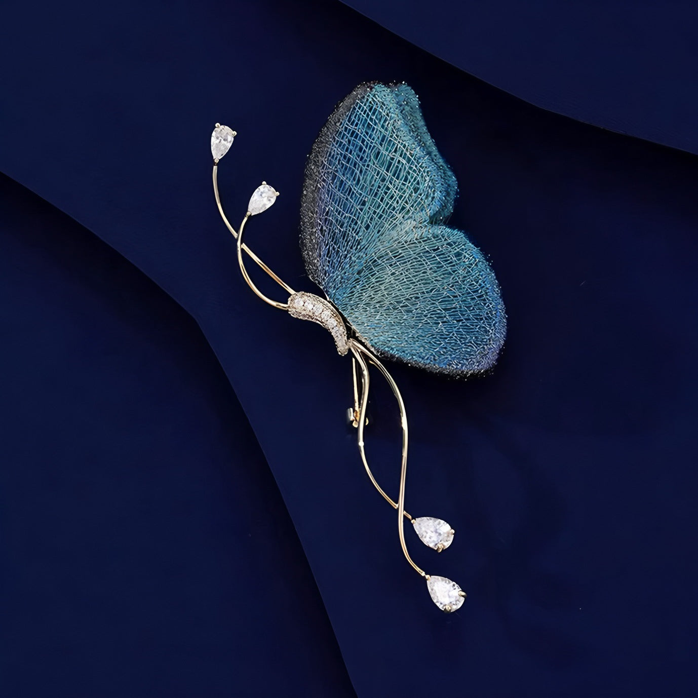 The Silken Wing | Artisan Mesh Butterfly Brooch