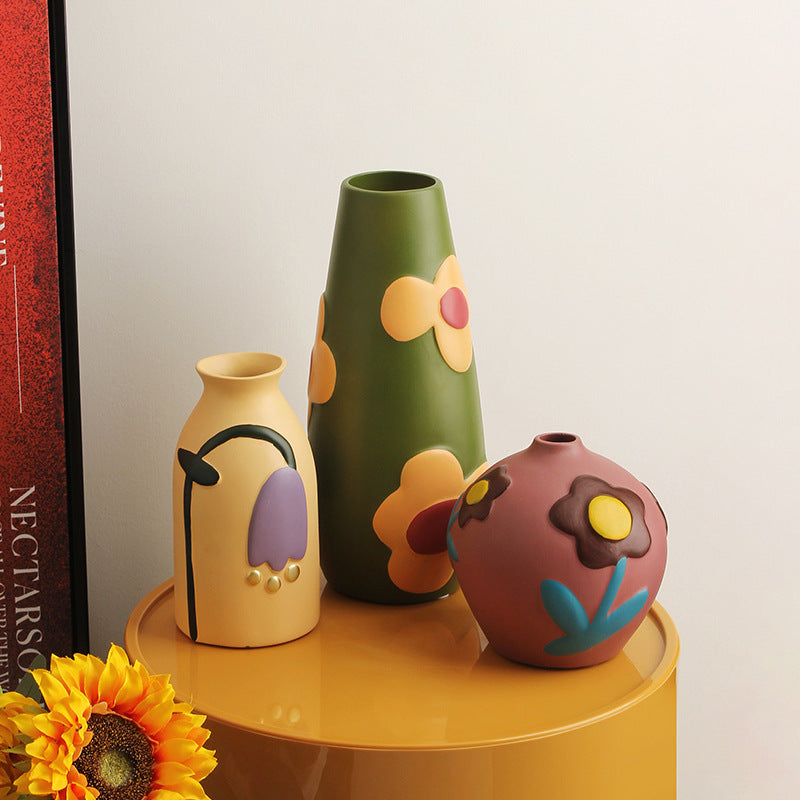 Elowen Painted Floral Ceramic Vase Collection
