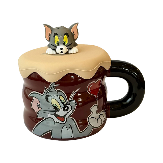 Tom & Jerry Figurine Lid Ceramic Mug Collection