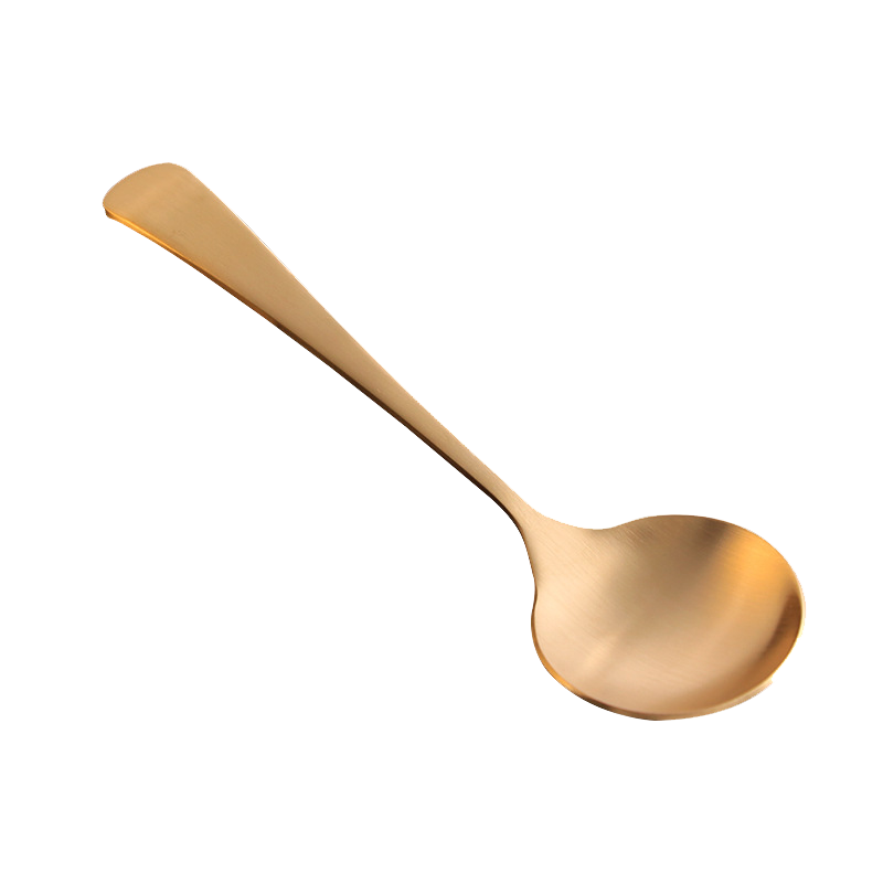 Brushed Solid Brass Round-Head Spoon Set
