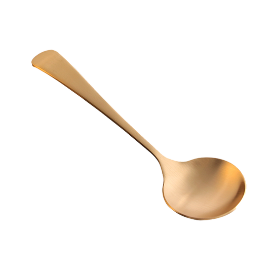 Brushed Solid Brass Round-Head Spoon Set