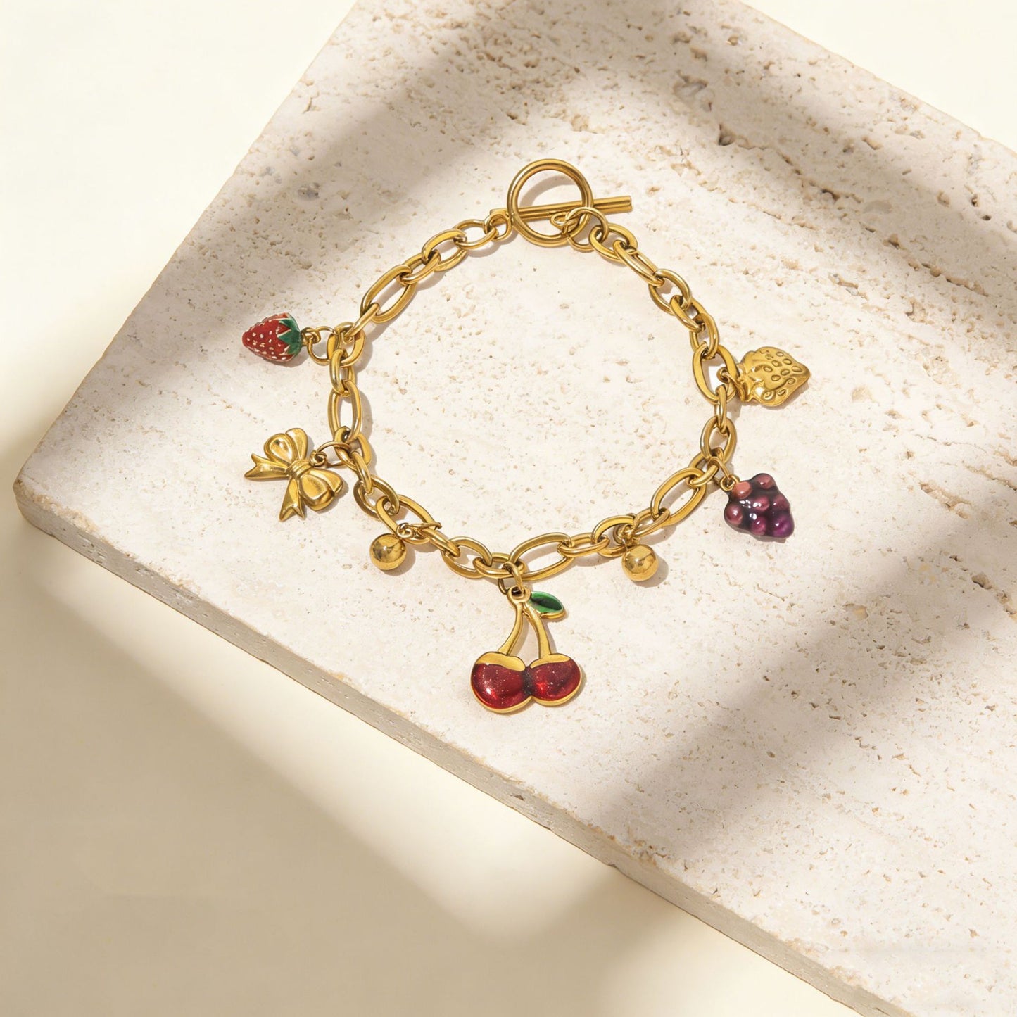 The Orchard Charm | Fruit & Bow Bracelet
