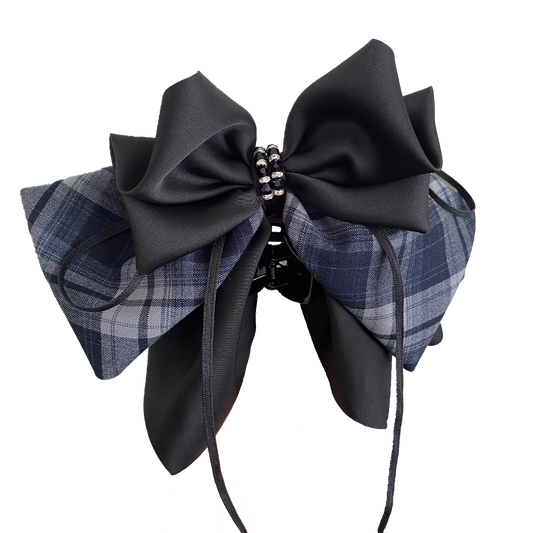 Plaid Ribbon Bow Clip