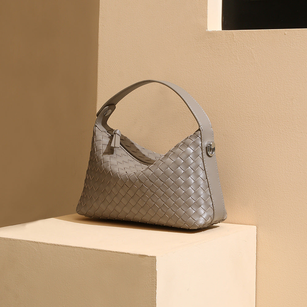 Hand-Woven Leather Mini Hobo