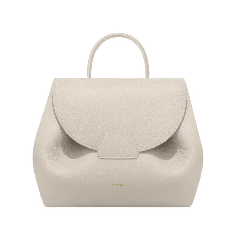Soft Pleat Grained Leather Tote