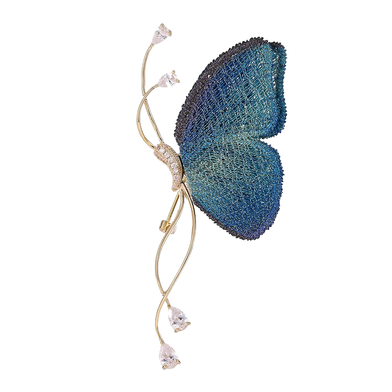 The Silken Wing | Artisan Mesh Butterfly Brooch
