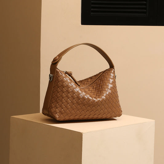 Hand-Woven Leather Mini Hobo