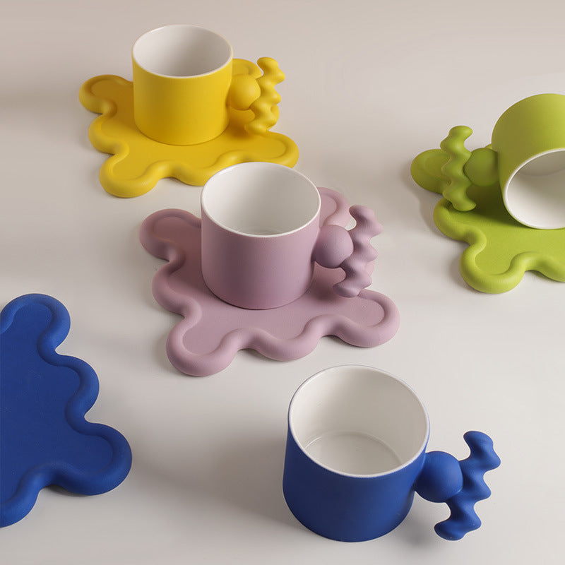 Memphis Vintage Matte Ceramic Mug Set Collection