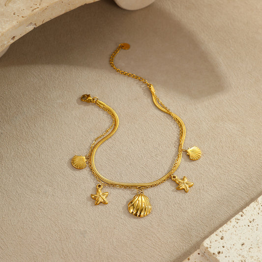 The Seaside Soul | Starfish & Shell Anklet