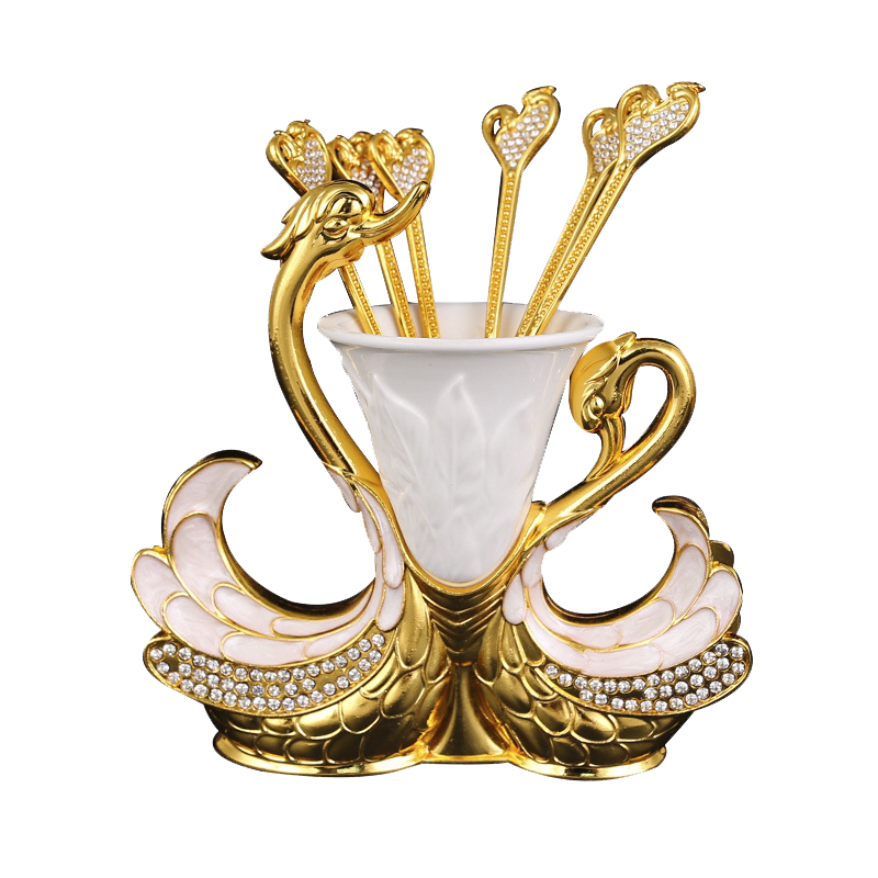 Regal Swan Dessert Utensil Caddy Set