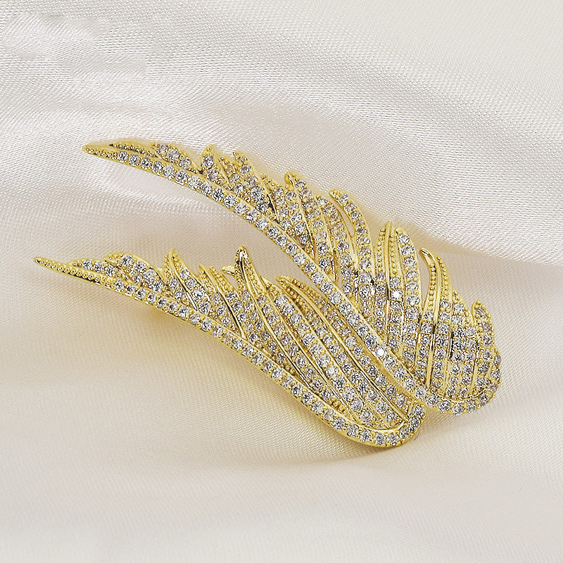 The Angel’s Plume | Crystal Feather Brooch