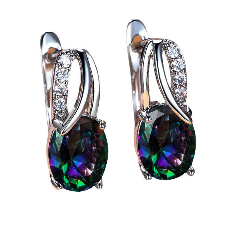 Luminesce Oval Crystal Drop Earrings Collection