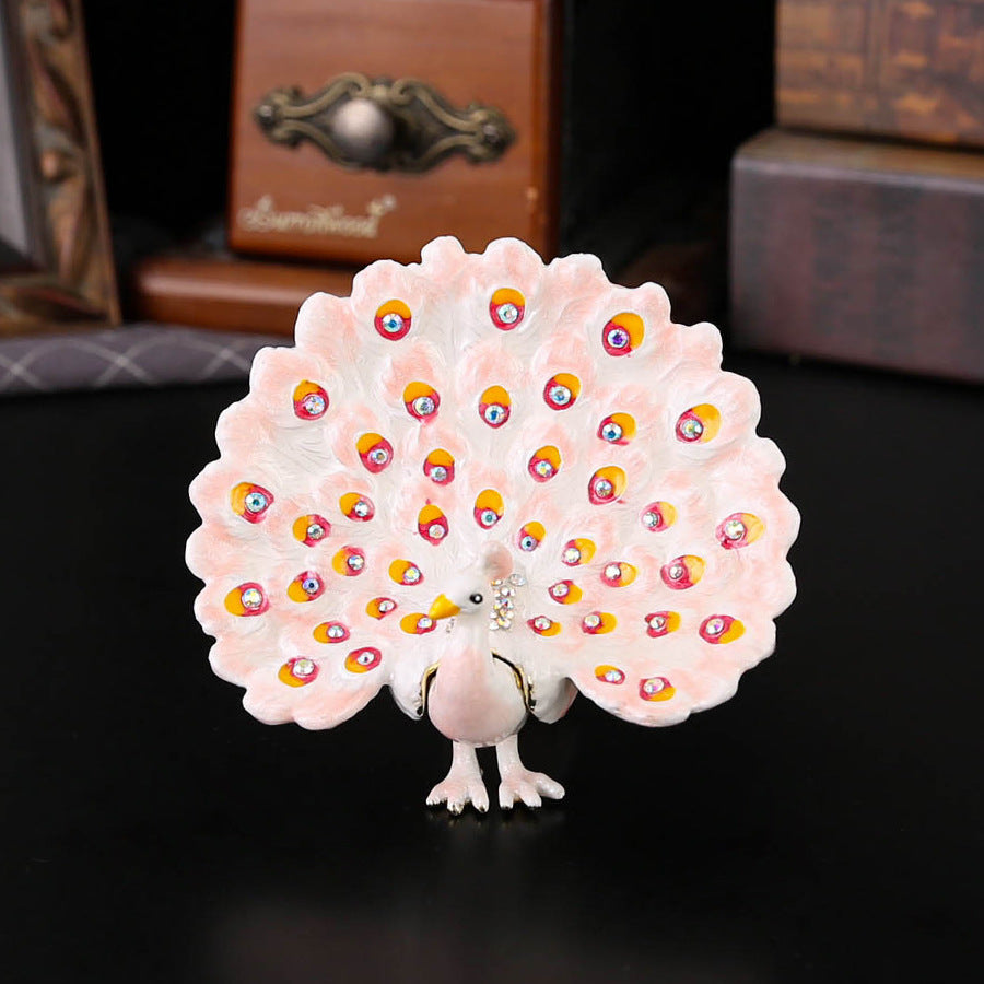 Artisan Peacock Jewelry Casket