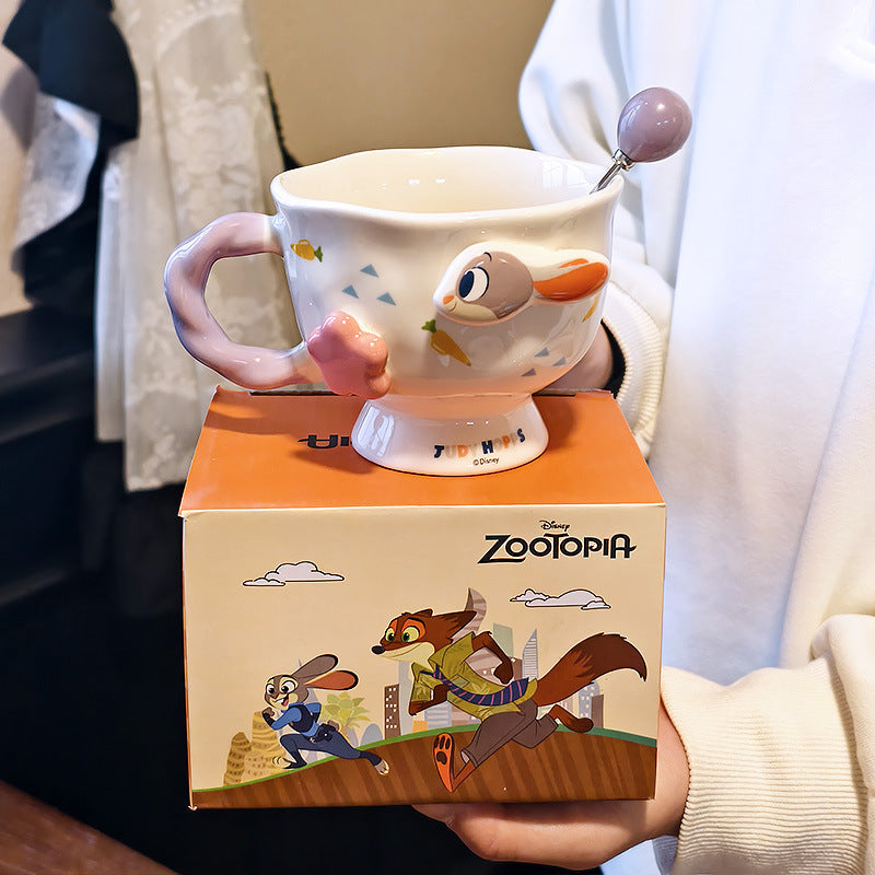 Zootopia Nick & Judy 3D Ceramic Mug with Spoon Collection
