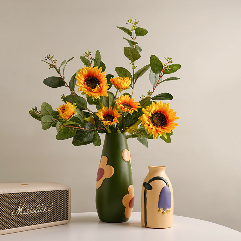 Elowen Painted Floral Ceramic Vase Collection