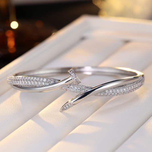 The Modern Twist | Pave Nail Bangle