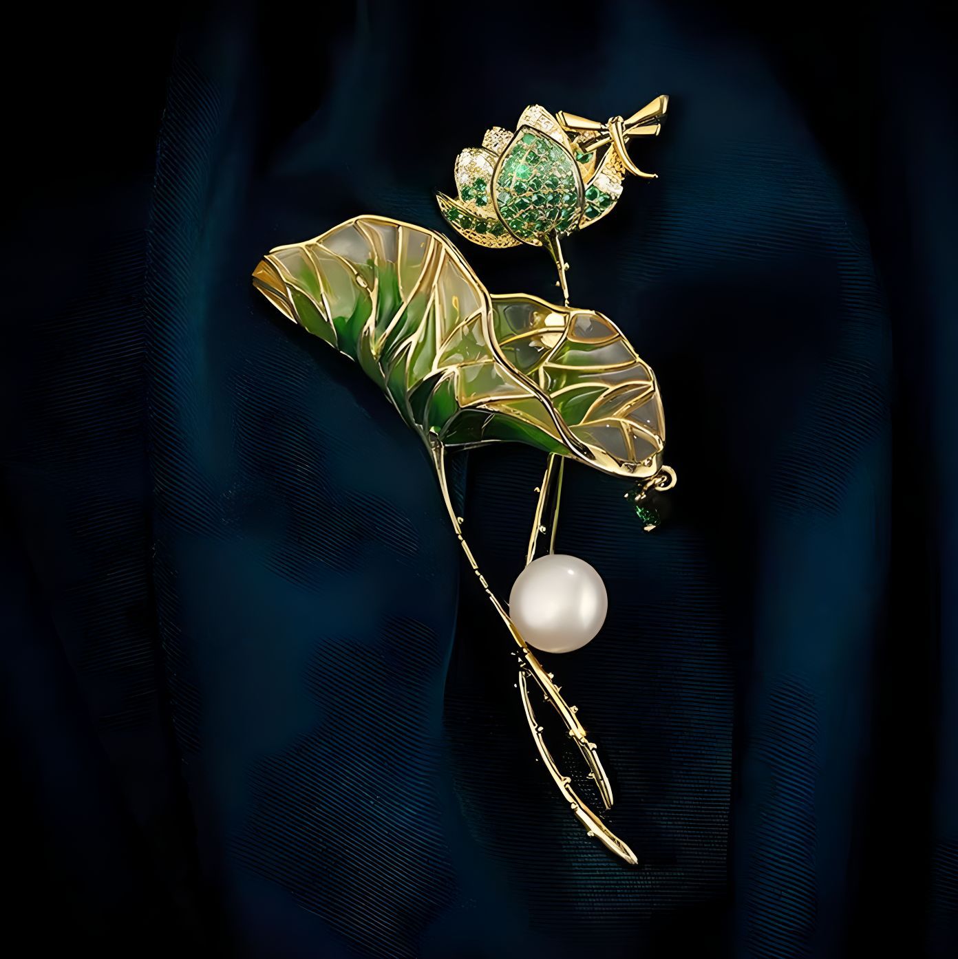 The Enamel Lotus | Chinese Artistry Brooch