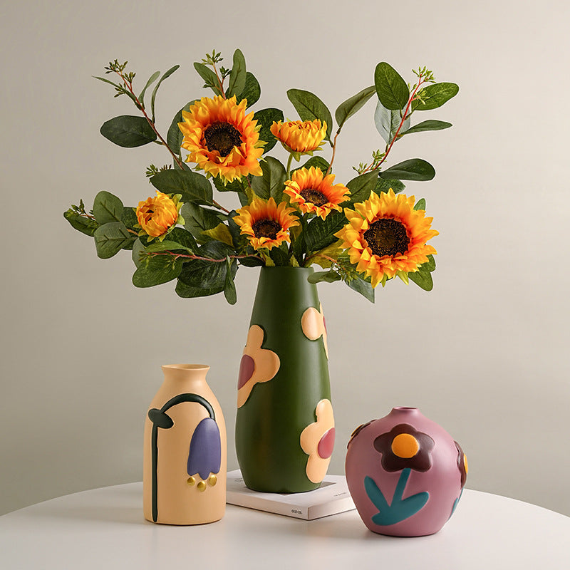 Elowen Painted Floral Ceramic Vase Collection