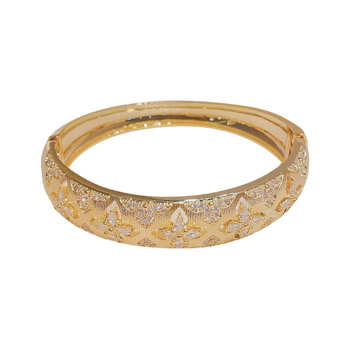 The Regal Bloom | Textured Zircon Bracelet