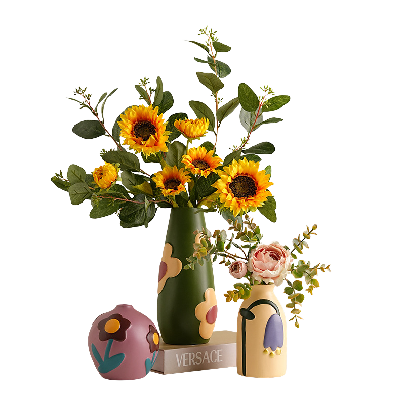 Elowen Painted Floral Ceramic Vase Collection