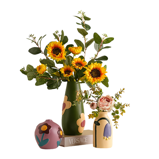 Elowen Painted Floral Ceramic Vase Collection