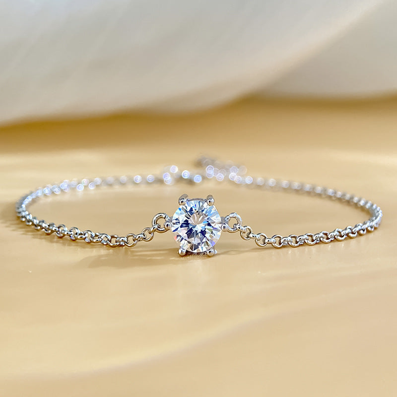 The Astral Solitaire | Moissanite Chain Bracelet