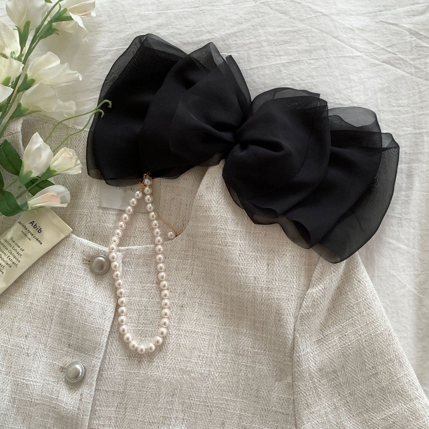 Oversized Chiffon Bow Barrette