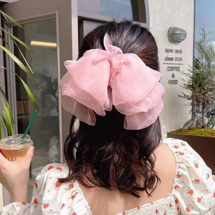 Oversized Chiffon Bow Barrette