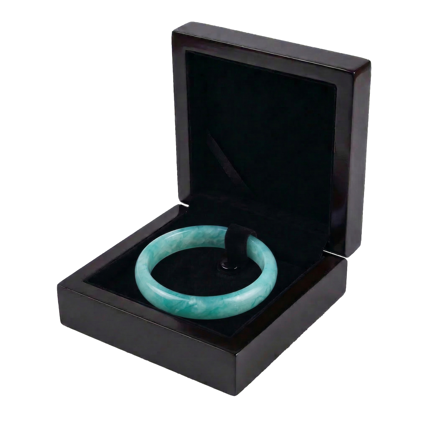The Azure Tide | Translucent Ocean Wave Bangle