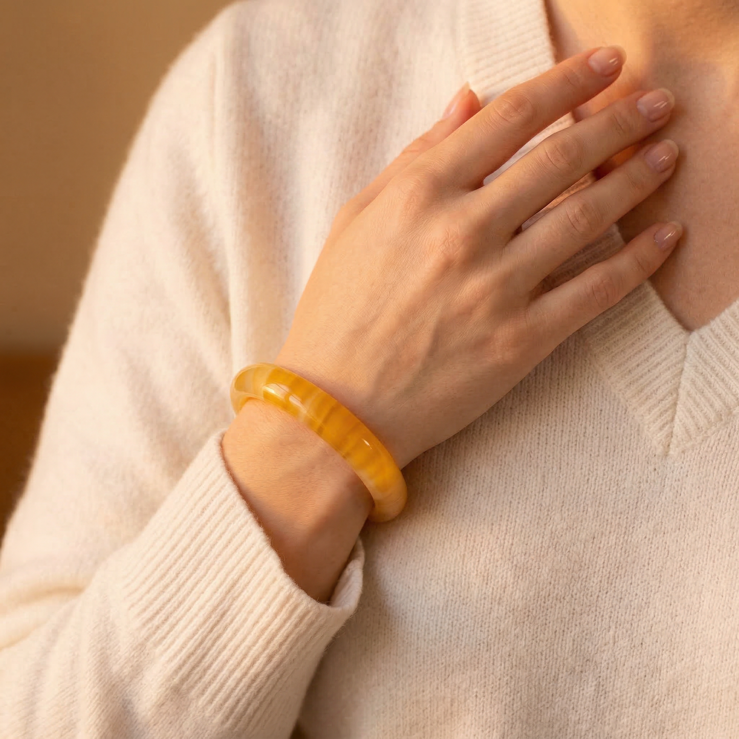 The Solar Harvest | Amber Quartz Bangle
