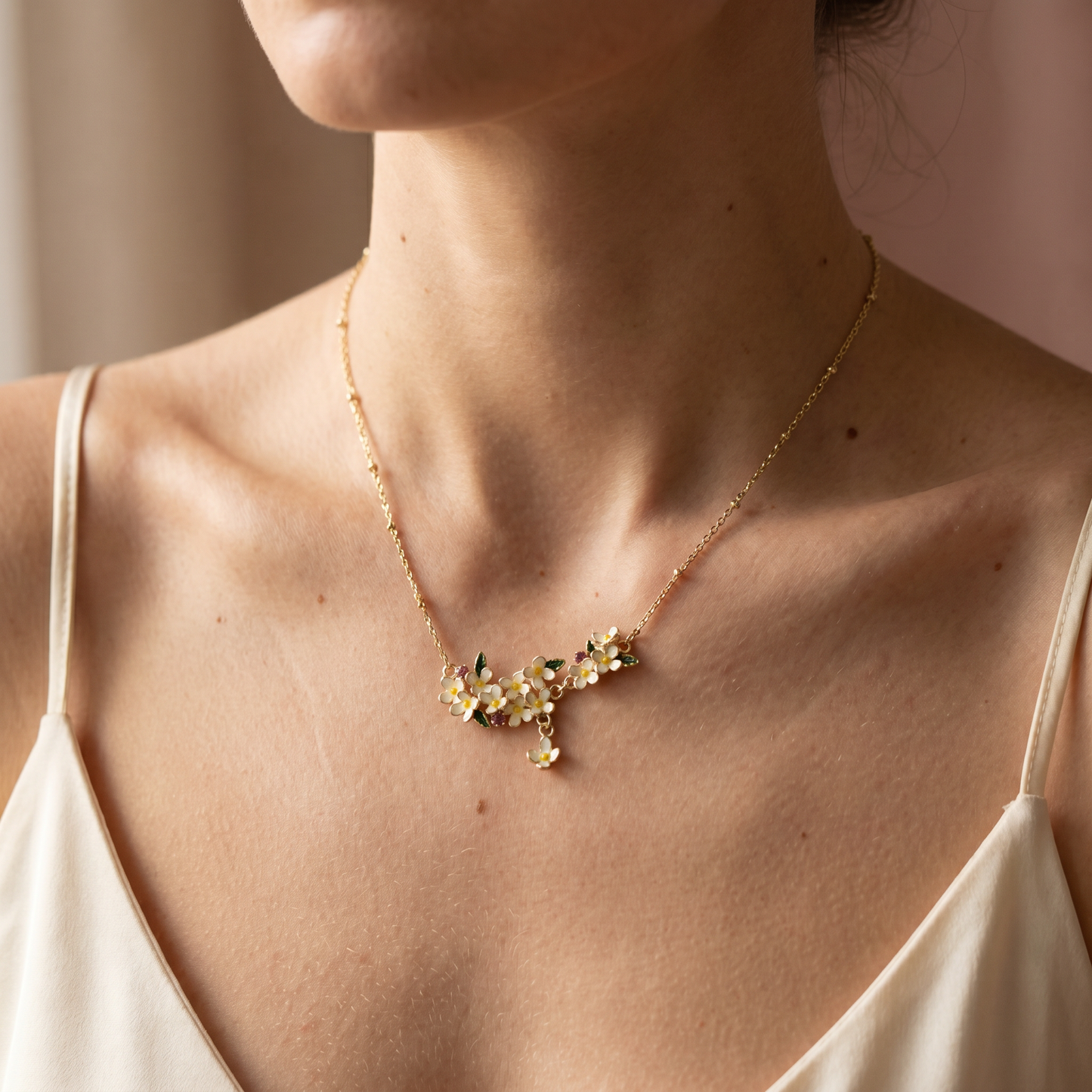The Simple Bloom | Floral Cascade Necklace