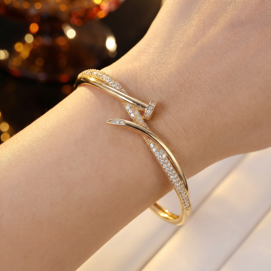 The Modern Twist | Pave Nail Bangle